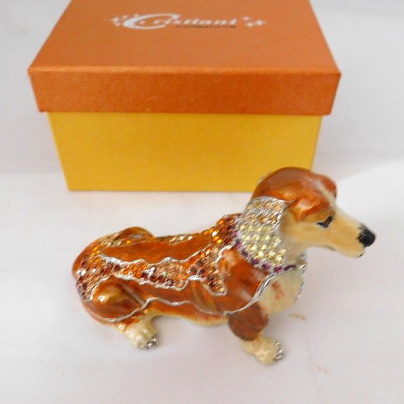 Cristiani Collezione Other - Dachshund Dog Enamel Trinket Box New